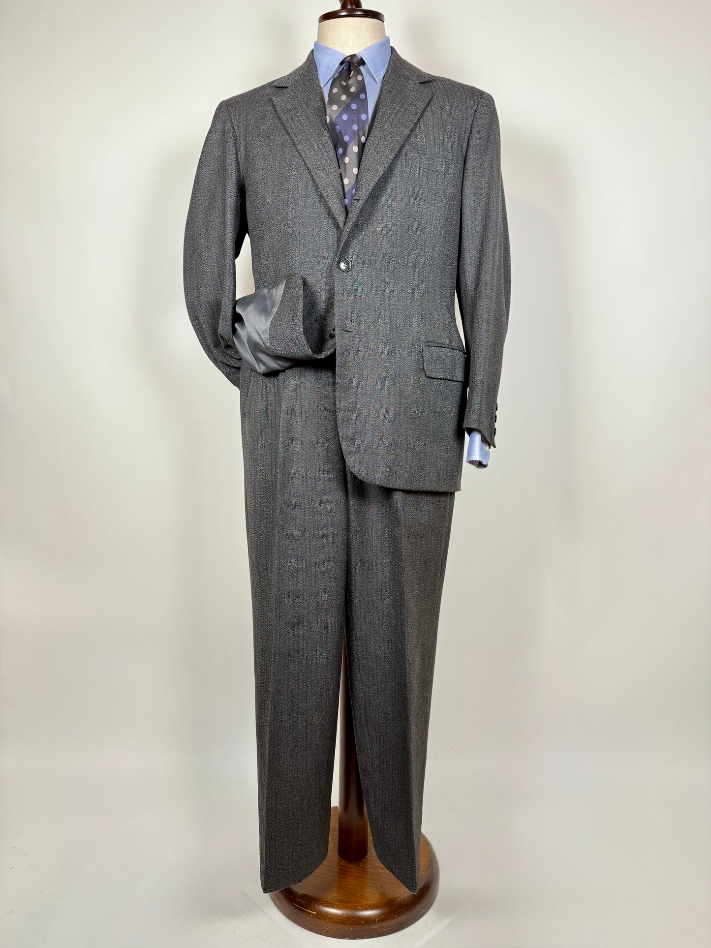 Completo sartoriale anni ‘60 grigio sale pepe - tg. 50/52