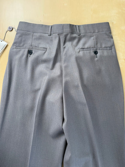 Pantaloni anni '80 NOS fresco lana grigio-verde (4 pinces!) - tg. 44/46
