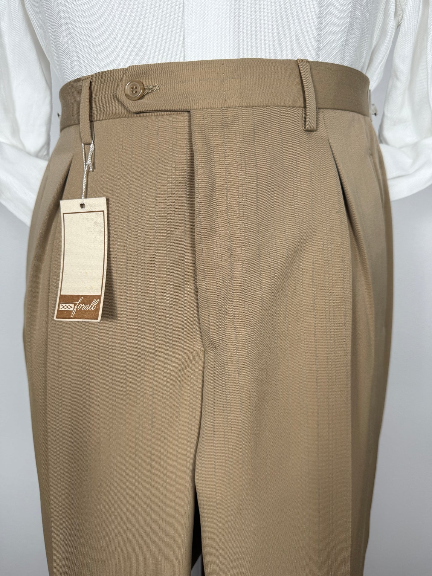 Completo doppiopetto Forall anni '70/'80 in twill beige (NOS) - tg.48