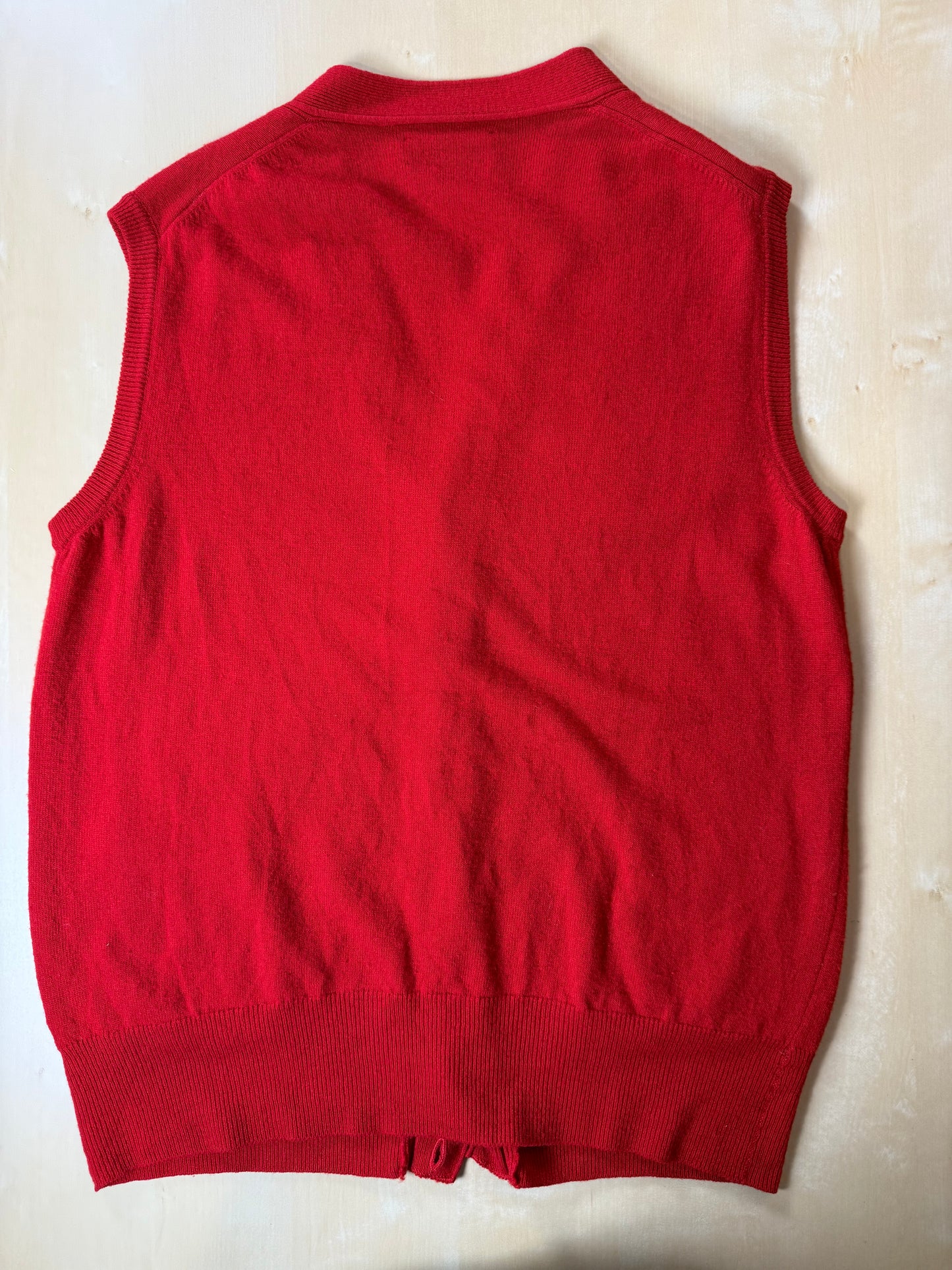 Gilet rosso pura lana vergine - L