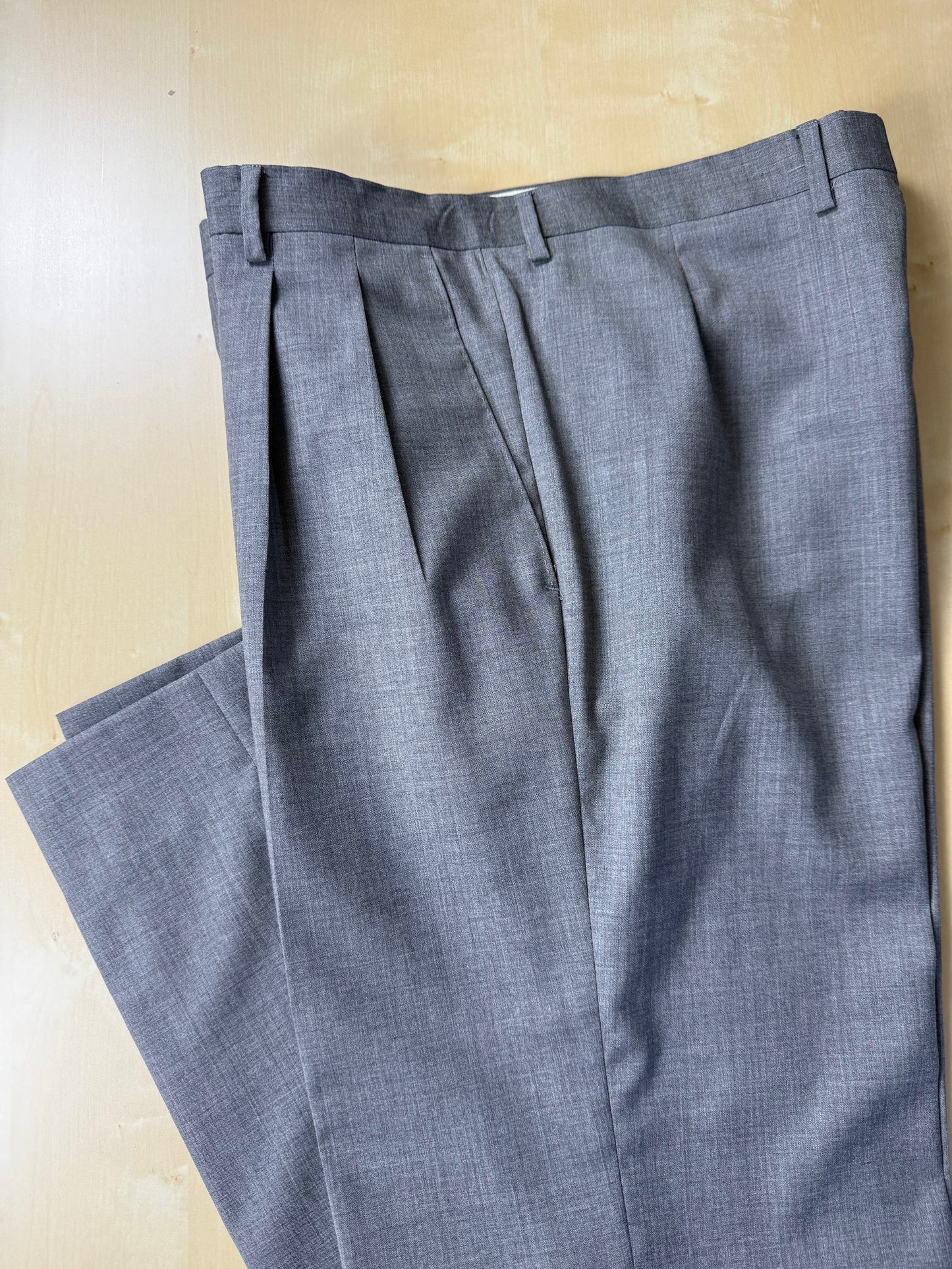 Pantaloni fresco lana grigio medio anni '80 - tg. 52/54