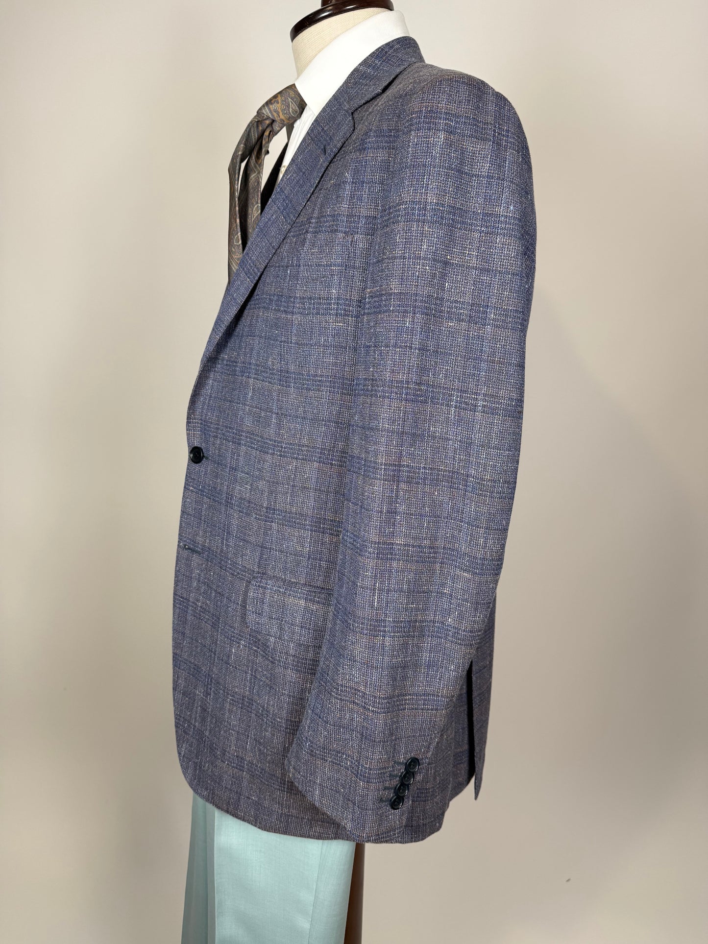 Giacca estiva in hopsack lana seta lino e cotone lilla - tg. 54