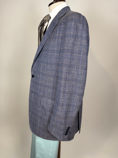 Giacca estiva in hopsack lana seta lino e cotone lilla - tg. 54