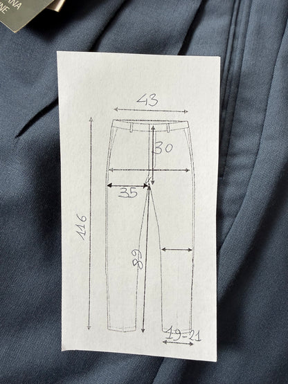 Pantaloni fresco lana verde petrolio 3 pinces anni '80 - tg. 48
