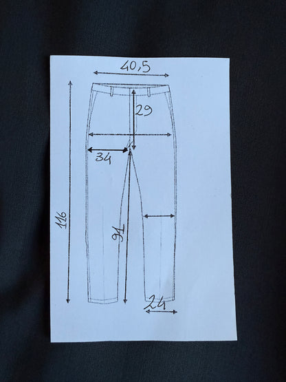 Pantaloni anni ‘90 fresco lana verde petrolio (NOS) - tg. 46