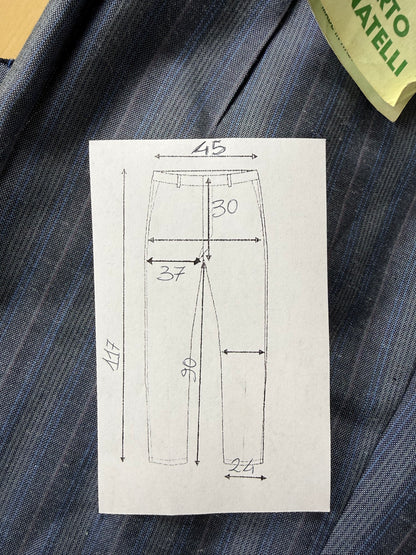 Pantaloni anni '80 blu a righe (NOS) - tg. 50