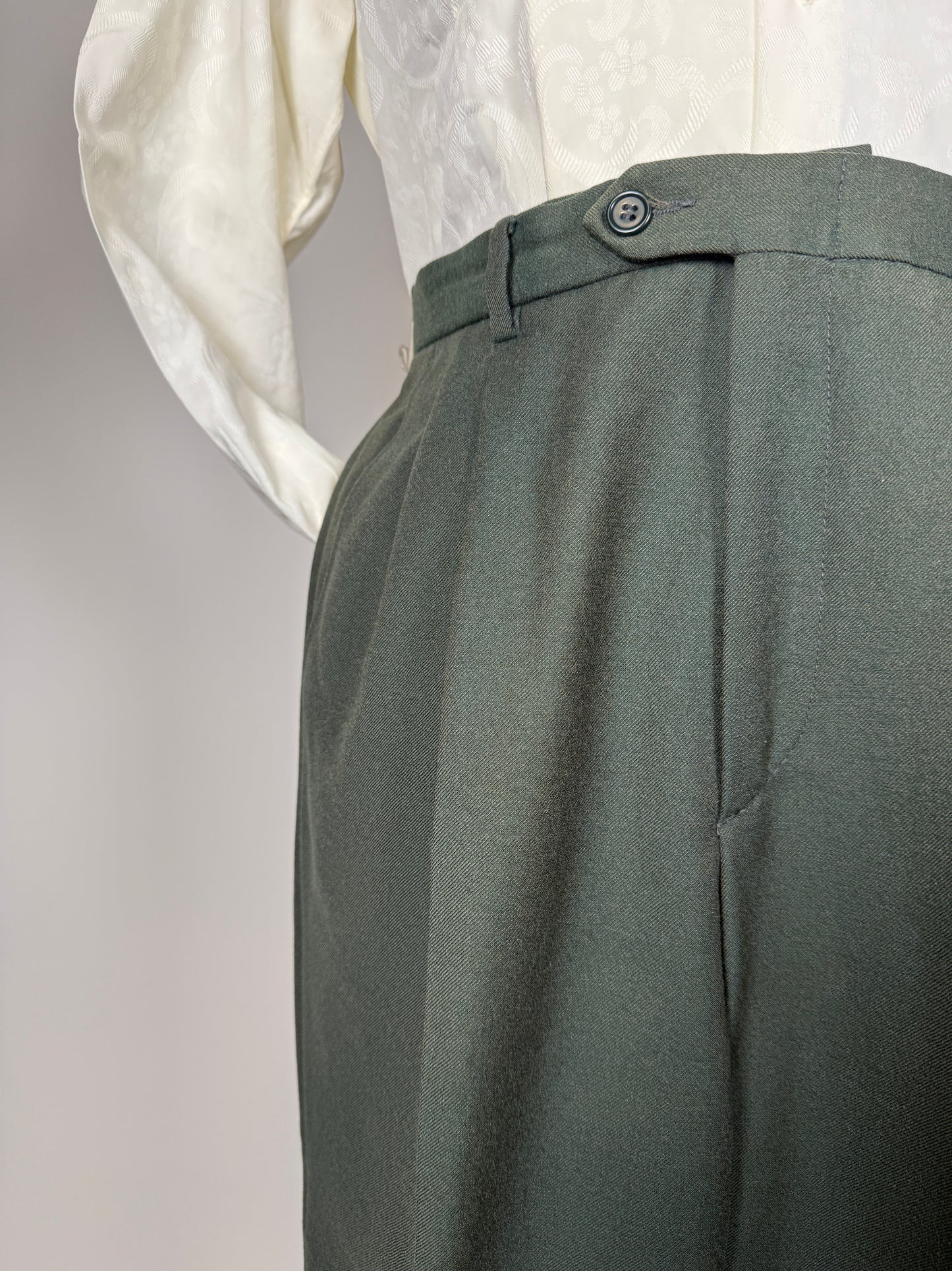 Pantaloni anni ‘80 in flanella verde - tg. 46/48
