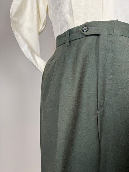 Pantaloni anni ‘80 in flanella verde - tg. 46/48