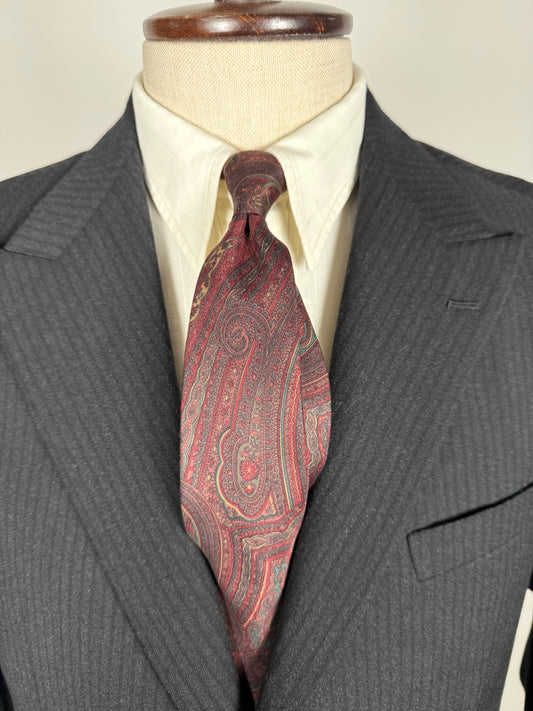 Cravatta vintage paisley bordeaux