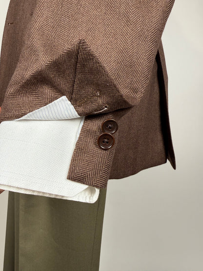 Giacca in puro cashmere Piacenza marrone spigato - tg. 48