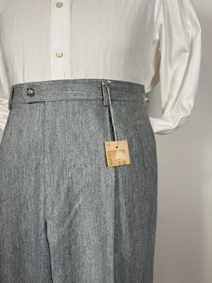 Pantaloni anni ‘80 flanella grigio chiaro (NOS) - tg. 48
