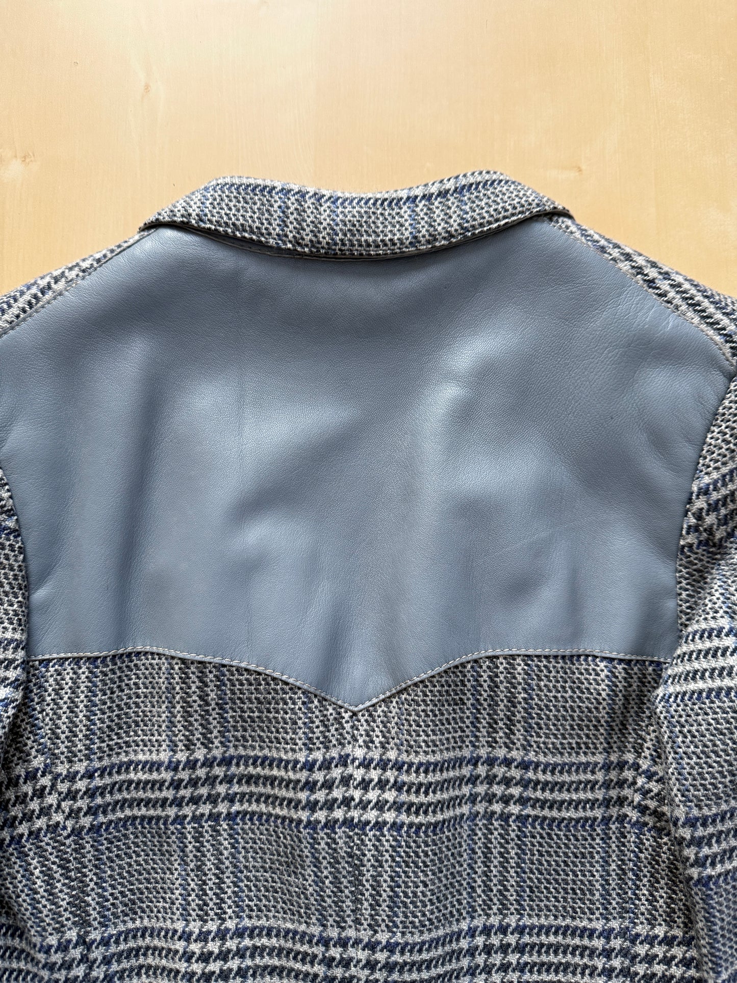 Giacca sportiva sartoriale anni ‘60 puro cashmere inserti in pelle - tg. 42