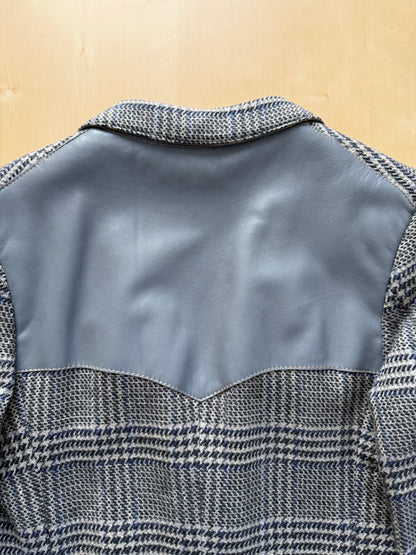 Giacca sportiva sartoriale anni ‘60 puro cashmere inserti in pelle - tg. 42