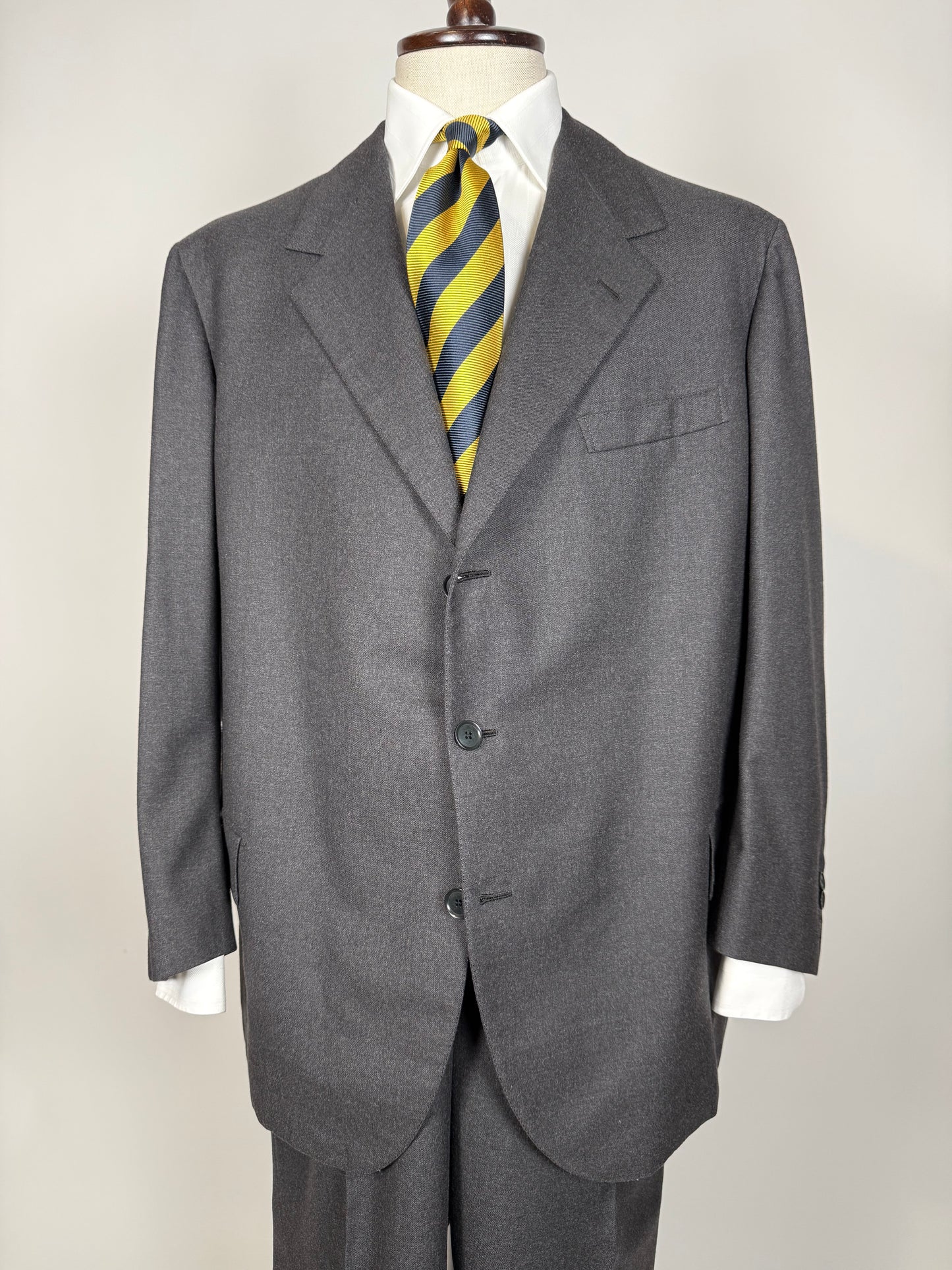 Completo sartoriale flanella inglese grigio antracite - tg. 62 corta drop 0