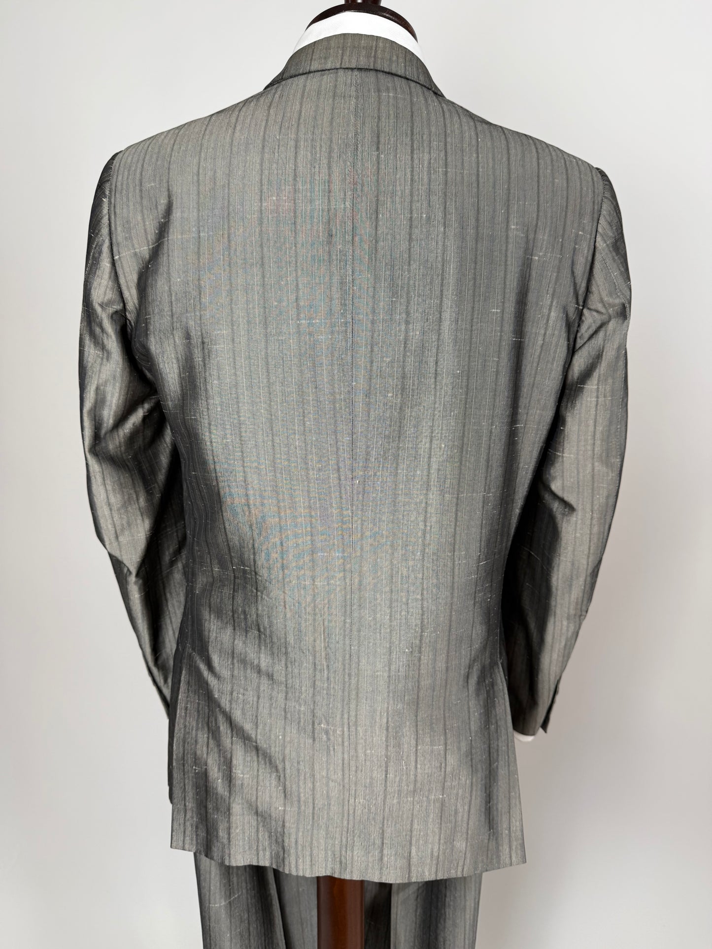 Completo doppiopetto anni ‘70/‘80 pura seta shantung - tg. 48/50