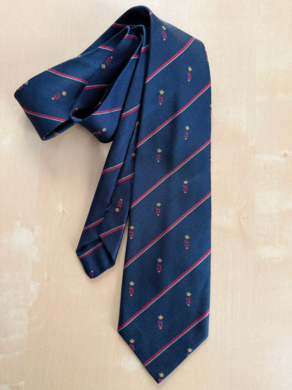Cravatta regimental navy con stemmi