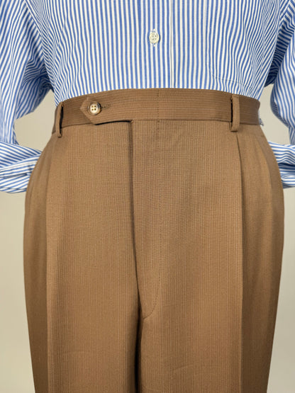 Completo Corneliani anni ‘70 lana pettinata marrone - tg. 48