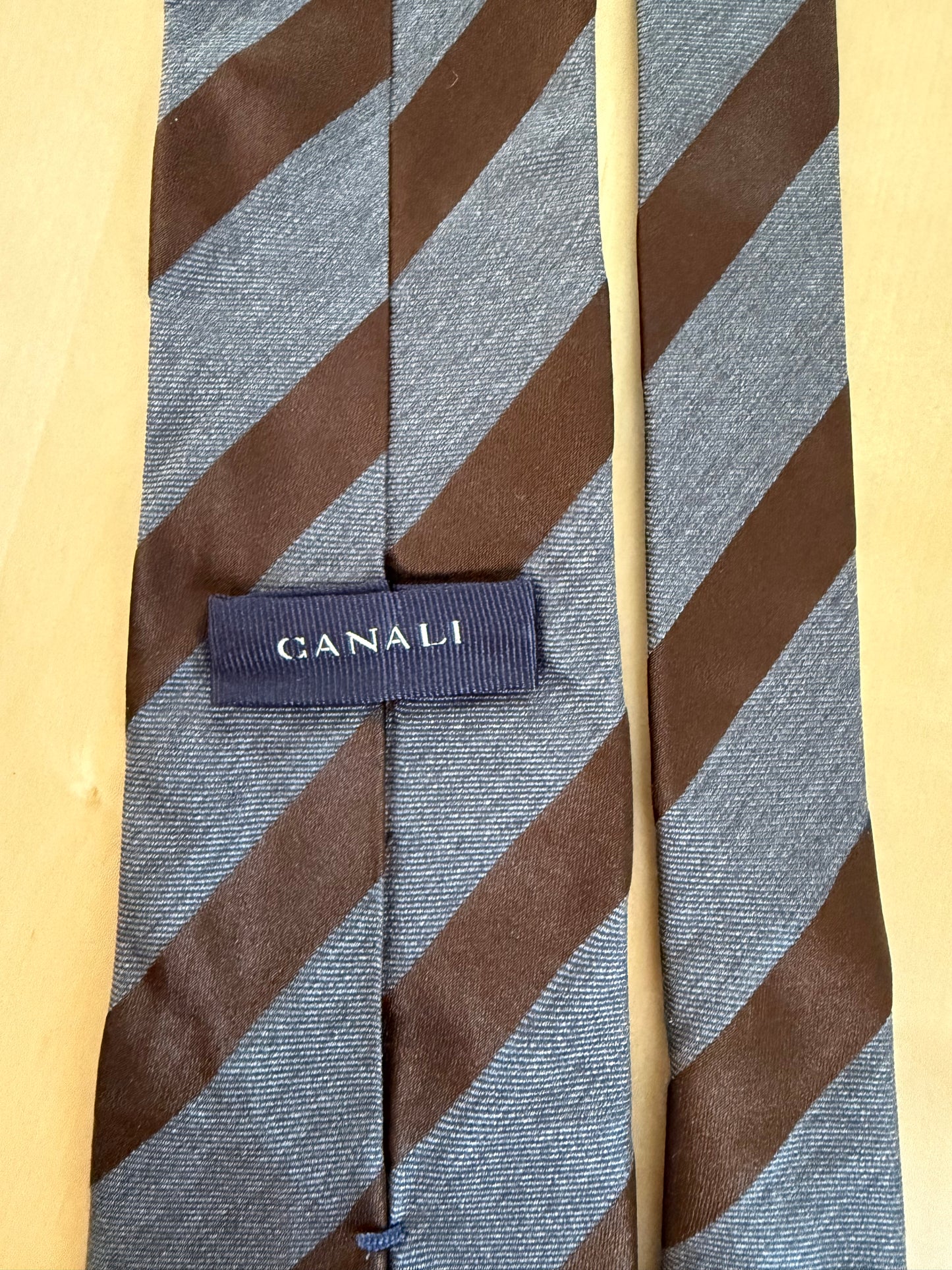 Cravatta Canali regimental marrone e grigio
