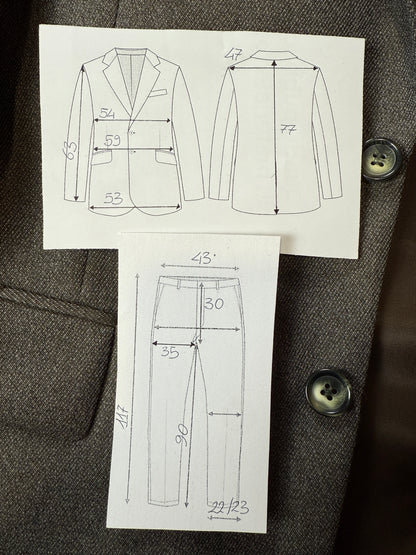 Completo anni ‘80 in covert verde/cachi (NOS) - tg. 48