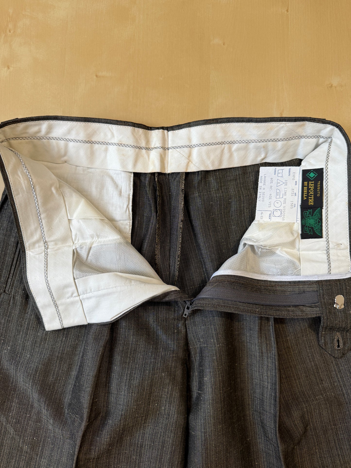 Pantalone anni ‘80 misto viscosa e lino (NOS) - tg. 48