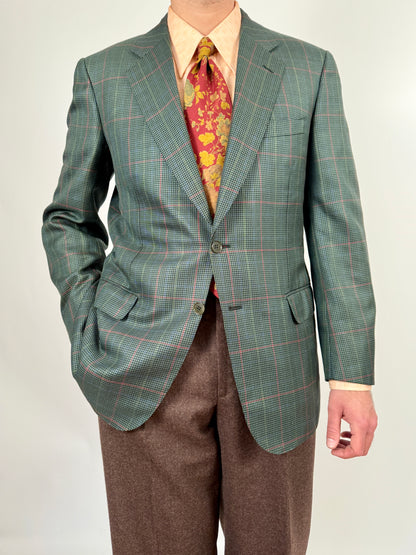 Giacca made-to-measure flanella pettinata pied-de-poule finestrato - tg. 50