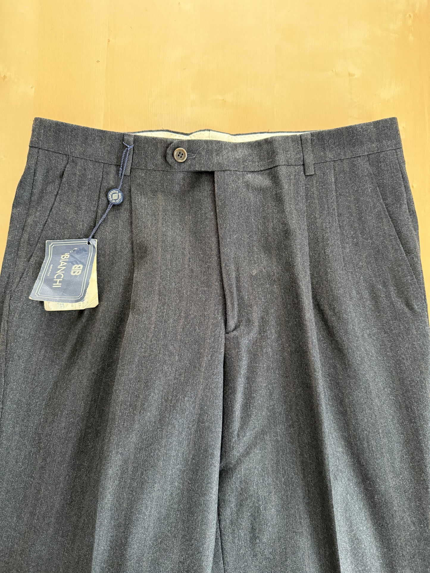 Pantaloni flanella antracite riga ruggine (NOS) - tg. 50
