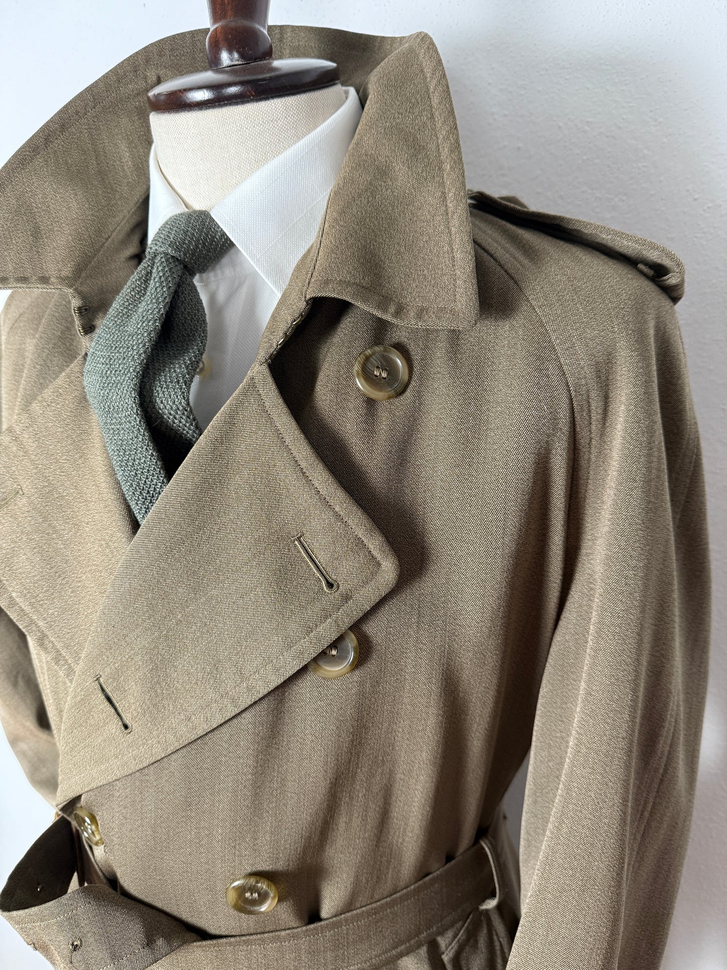 Trench Burberrys anni ‘80 in covert 100% lana - tg. 50-52