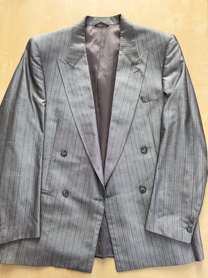 Completo doppiopetto anni ‘70/‘80 pura seta shantung - tg. 48/50