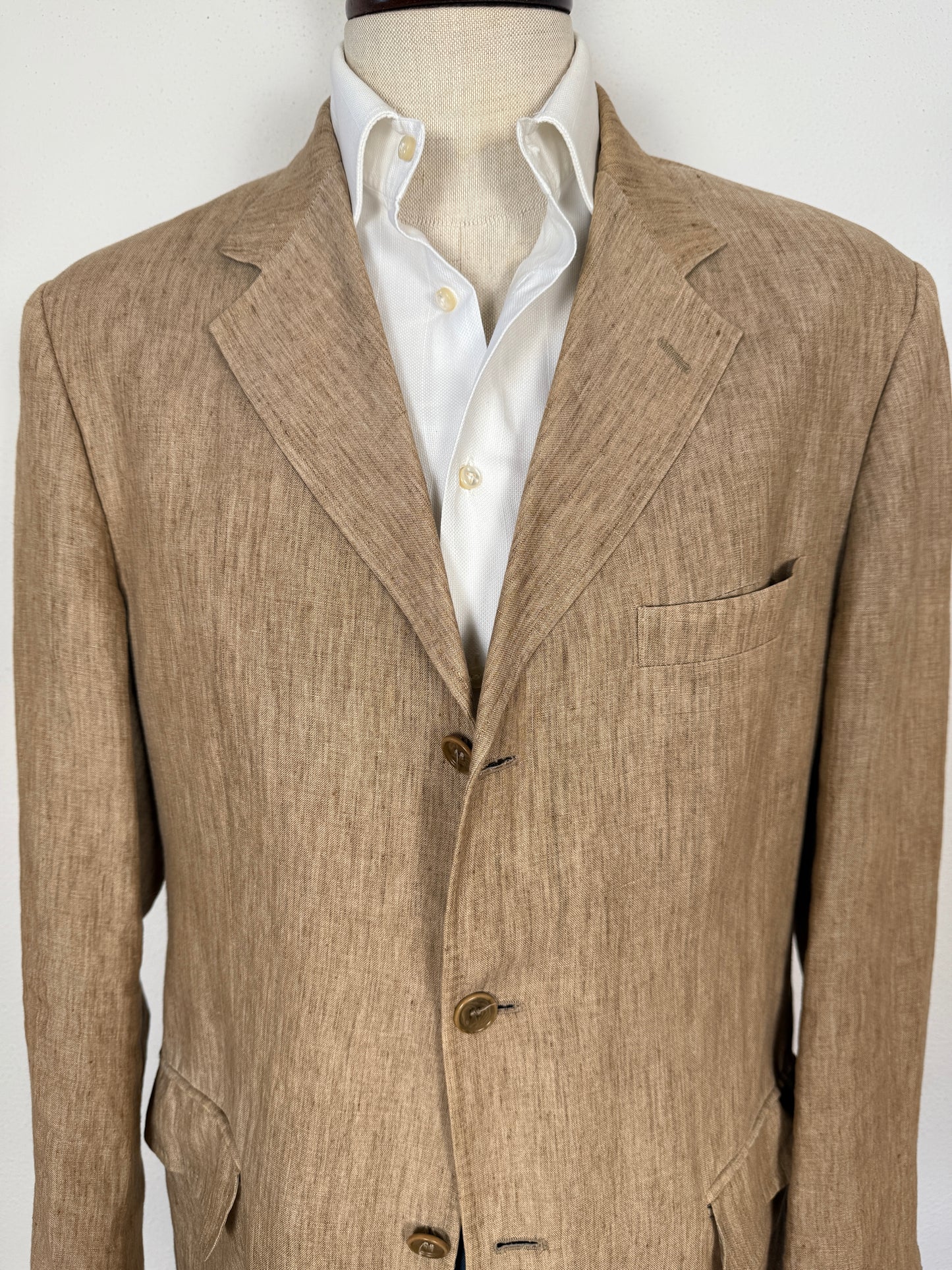 Giacca in puro lino color corda - tg. 52