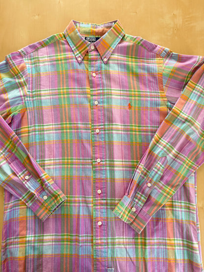 Camicia Ralph Lauren madras vintage - M collo 39/40