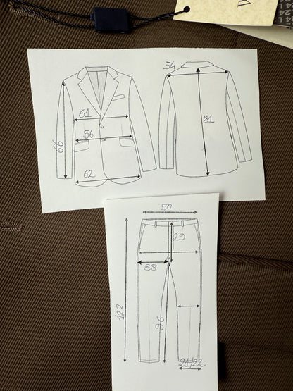 Completo anni ‘90 in twill marrone/cachi (NOS) - tg. 56