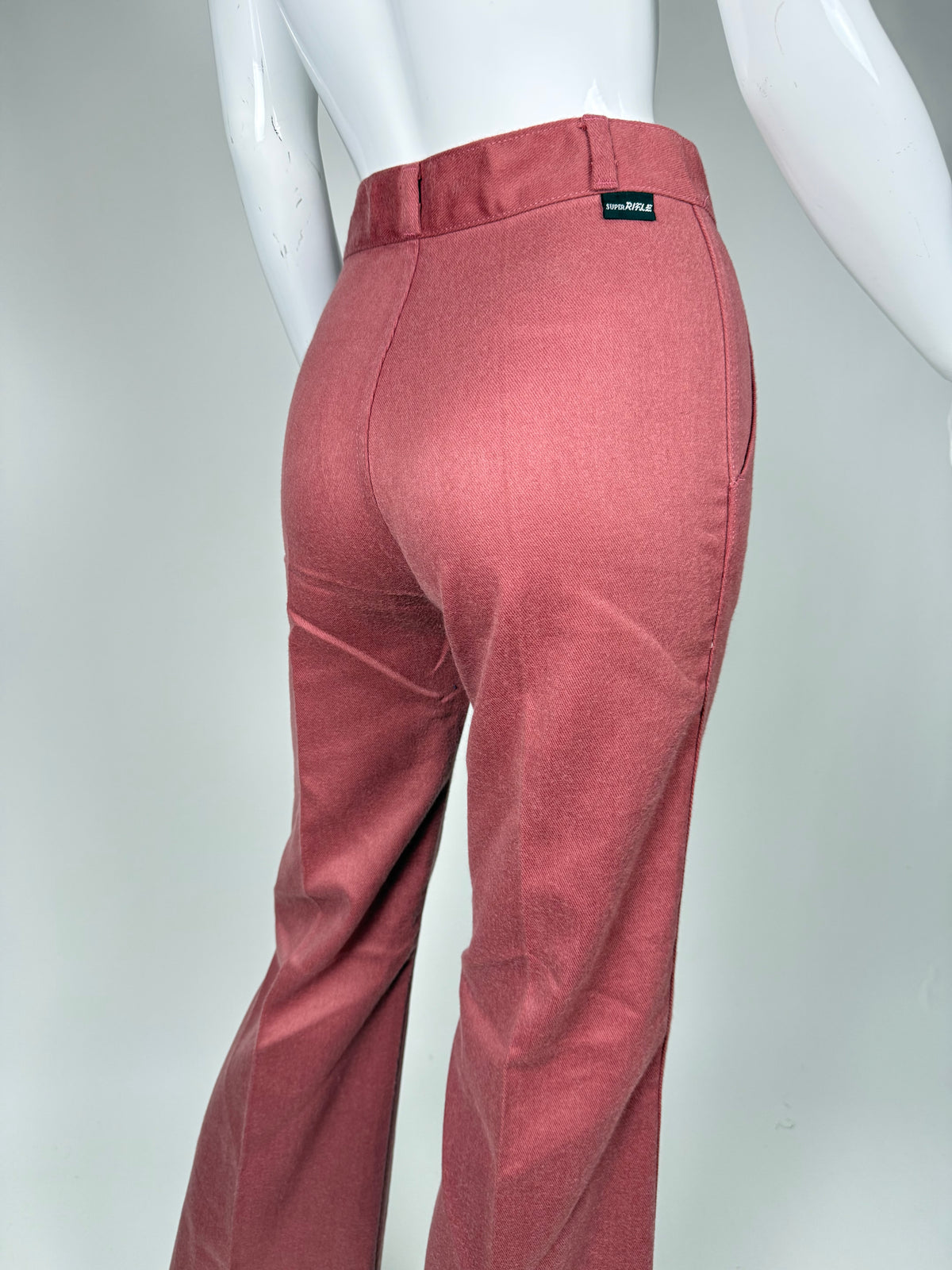 Jeans Rifle anni '70 rosa corallo a zampa (NOS) - tg. 36/38 (XXS)