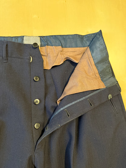 Completo doppiopetto sartoriale anni ‘40/‘50 blu spinato - tg. 46/48