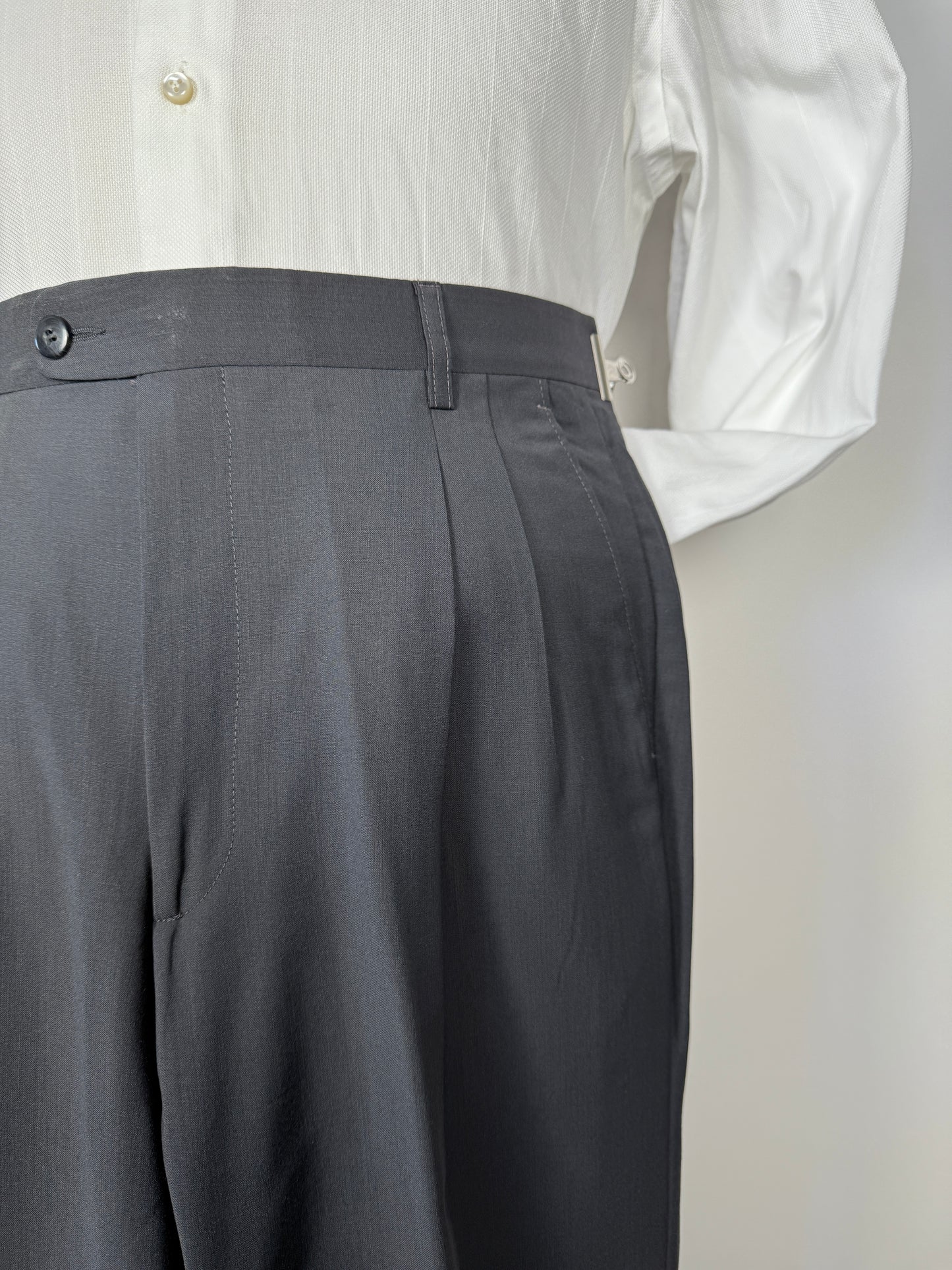 Pantaloni anni ‘90 fresco lana verde petrolio (NOS) - tg. 46