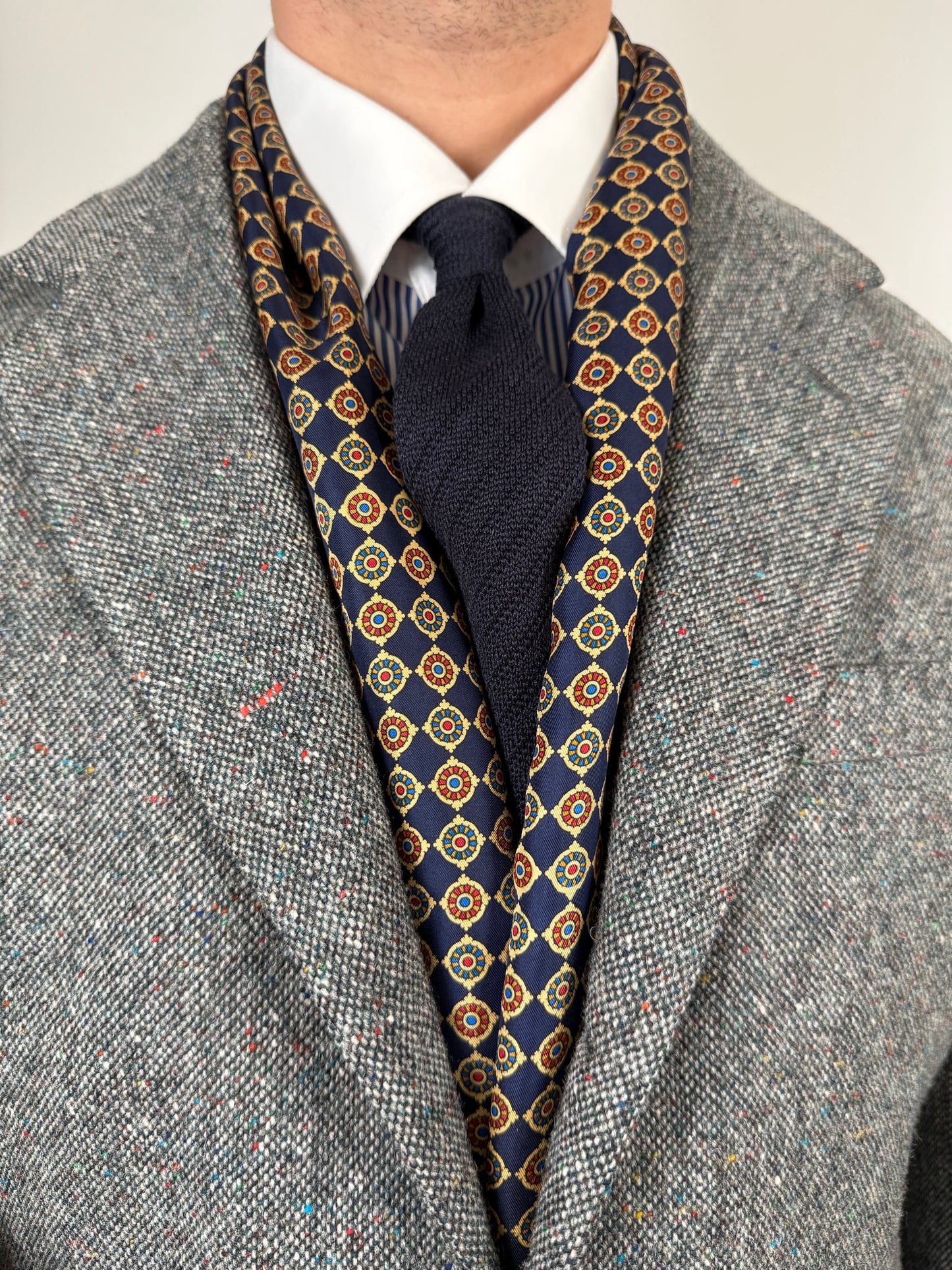 Sciarpa double face seta e lana