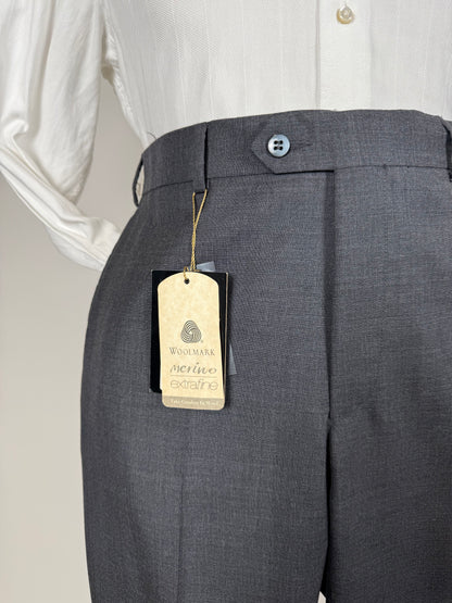 Pantaloni fresco lana grigio antracite anni '90 (NOS) - tg. 50