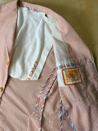 Giacca Tagliatore in seersucker rosso - tg. 50