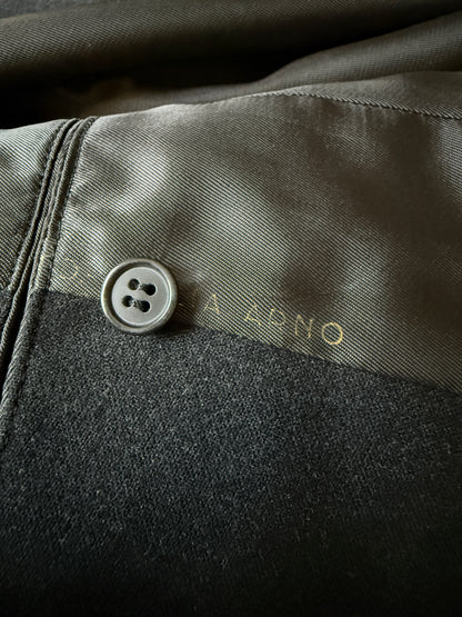 Completo 3 pezzi sartoriale anni ‘60/‘70 in flanella antracite - tg. 50