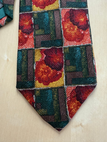 Cravatta Ermenegildo Zegna jacquard geometrico e floreale