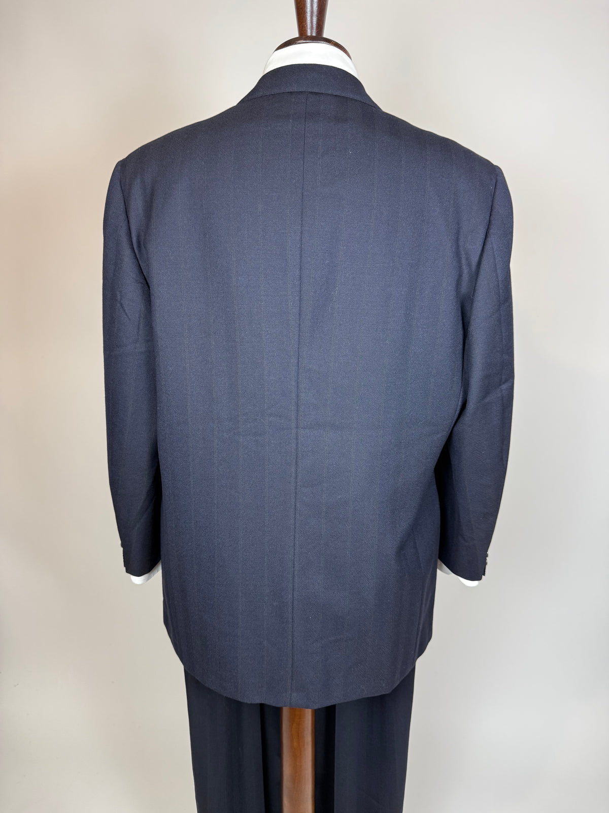 Completo doppiopetto Yves Saint Laurent anni '80 flanella blu - tg. 54/56