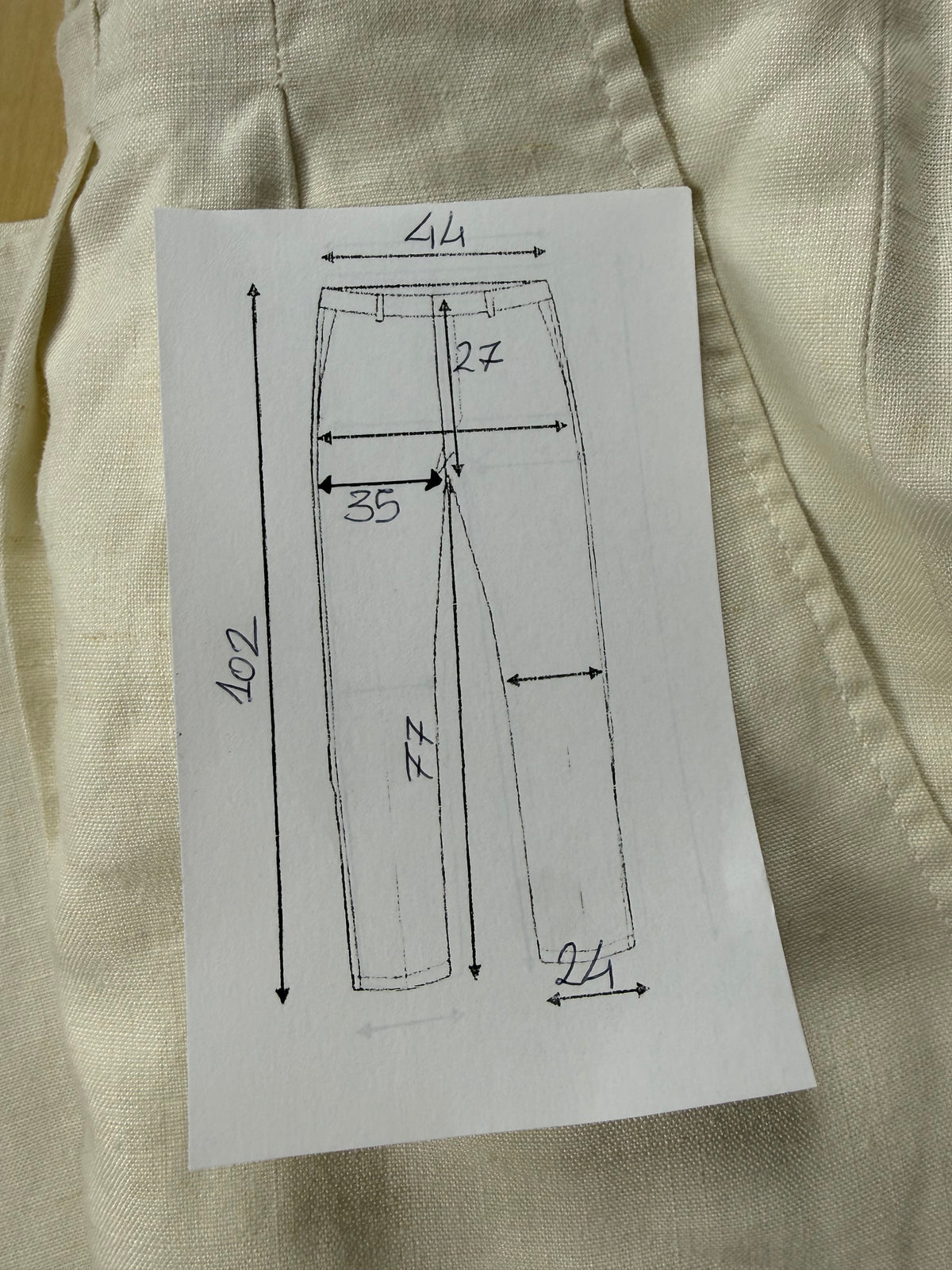 Pantaloni in lino bianco anni '70/'80 - tg. 48/50