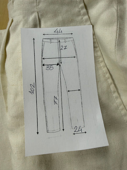 Pantaloni in lino bianco anni '70/'80 - tg. 48/50