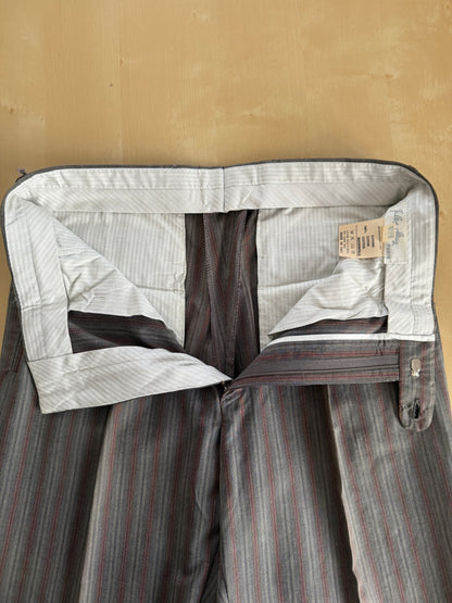 Pantaloni in cotone grigio a righe anni ‘80 (NOS) - tg. 46