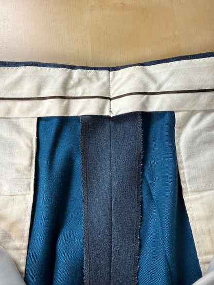 Pantaloni anni ‘80 flanella blu-azzurro mélange - tg. 56