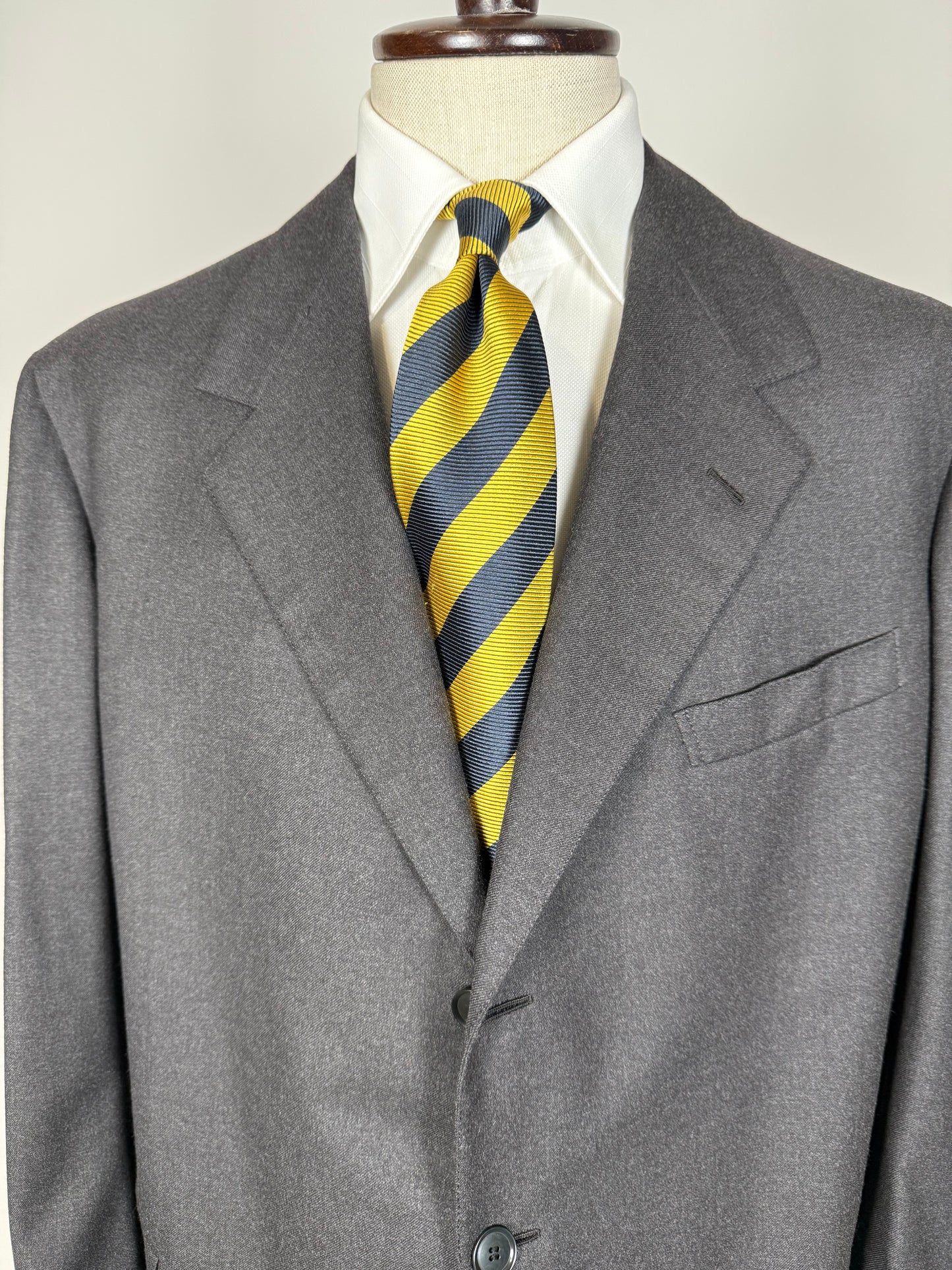 Completo sartoriale flanella inglese grigio antracite - tg. 62 corta drop 0