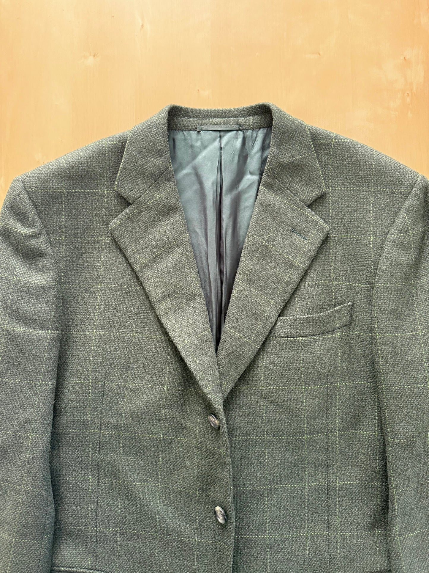 Giacca Cantarelli lana cammello e cashmere verde finestrato - tg. 56