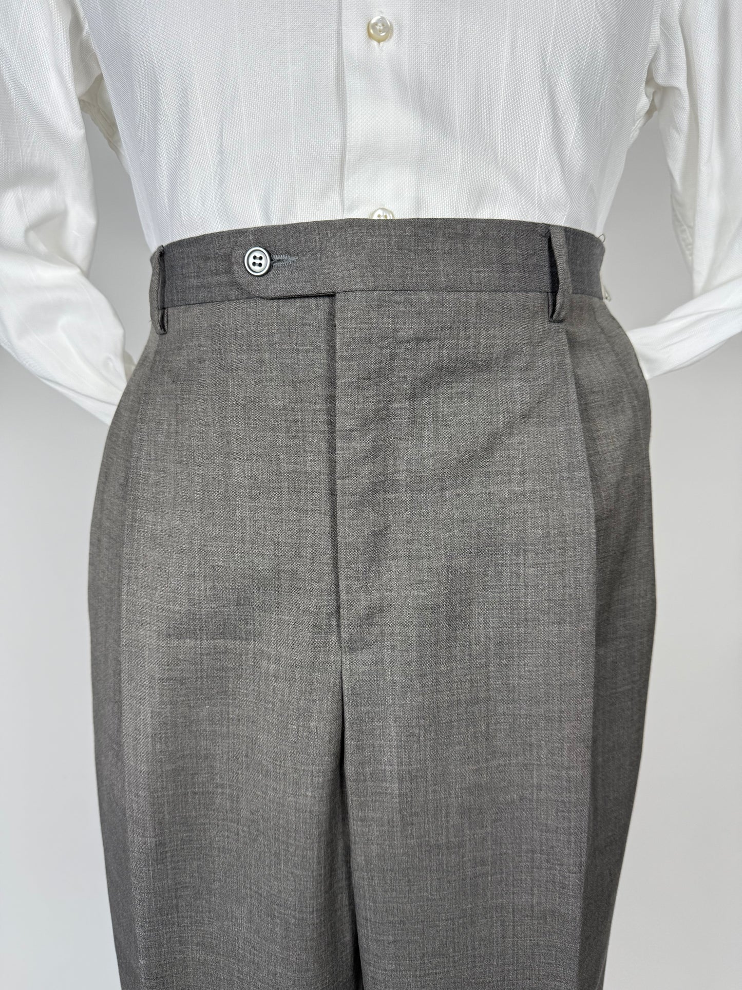 Pantaloni fresco lana grigio medio anni '80 - tg. 52/54
