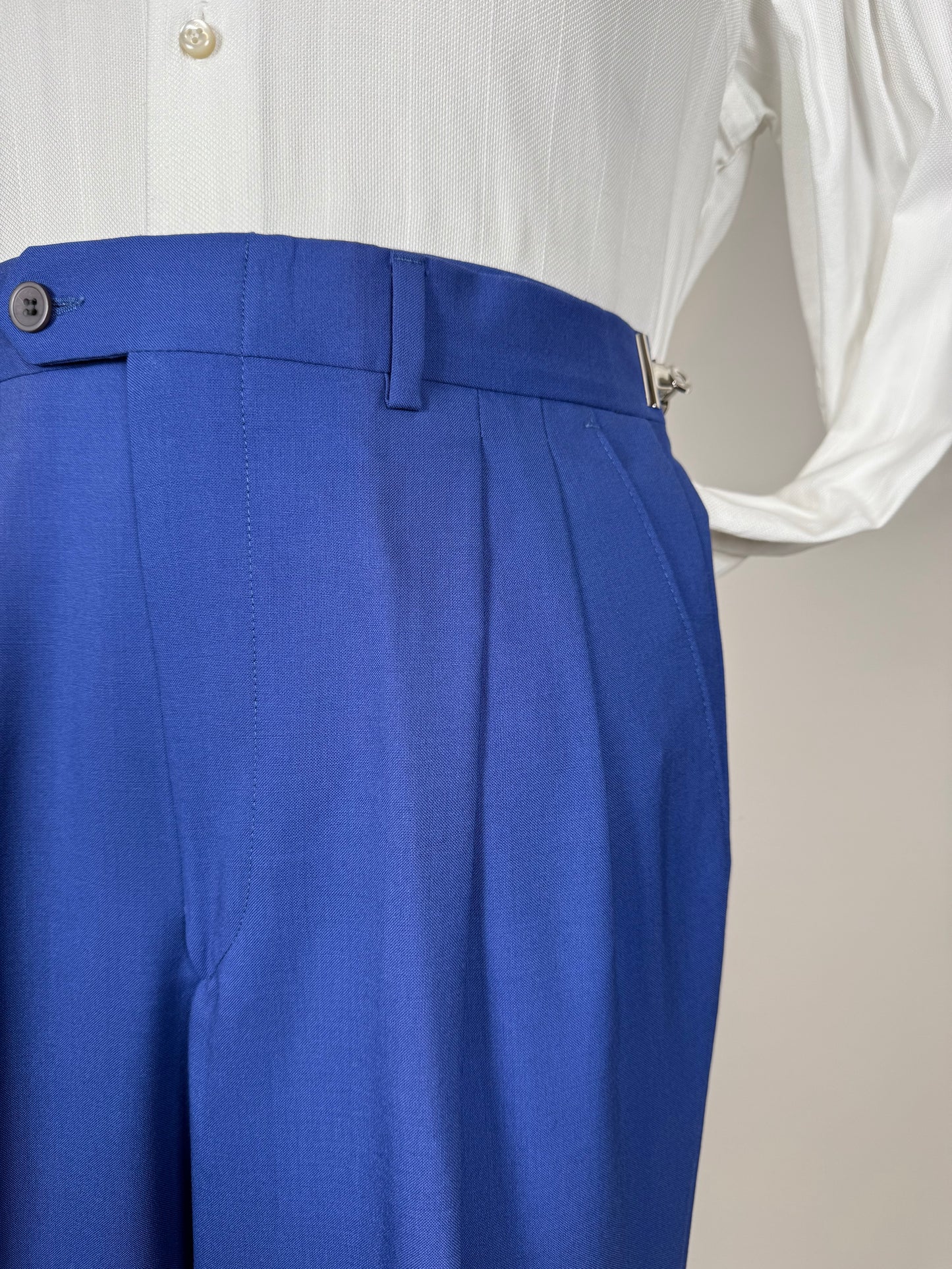 Pantaloni fresco lana blu china anni '80 (NOS) - tg. 44