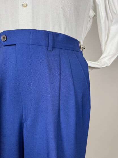 Pantaloni fresco lana blu china anni '80 (NOS) - tg. 44