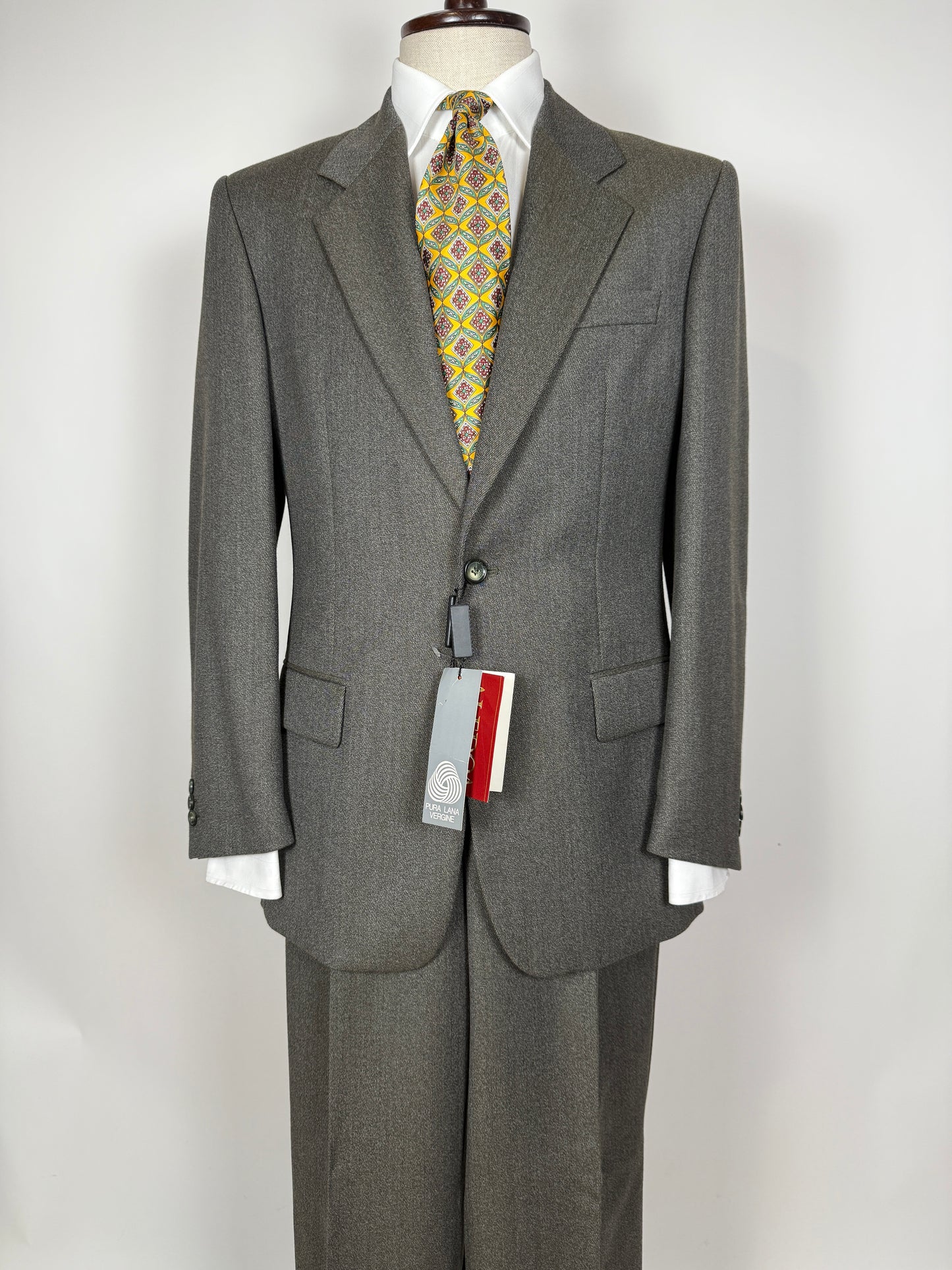 Completo anni ‘80 in covert verde/cachi (NOS) - tg. 48